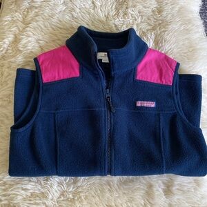 Vineyard Vines navy and pink fleece vest - size Small